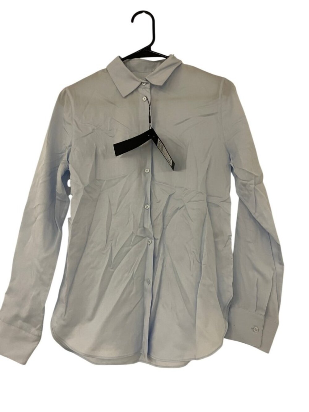 Massimo Dutti Womens Shirt Blouse EU 34 US 2 Sky Blue Button Up 5153/953 NWT - Picture 2 of 13